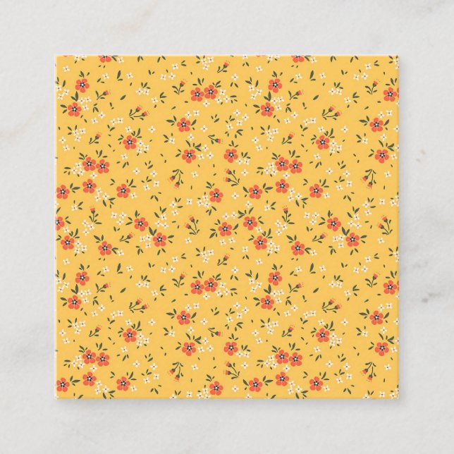 Xmas Gift Floral And Hardy Square Business Card (Front)