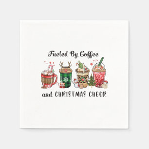 Xmas Gift Fuelled By Coffee And Christmas Cheer Napkin