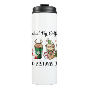 Xmas Gift Fuelled By Coffee And Christmas Cheer Thermal Tumbler