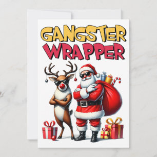 Xmas Gift Gangster Wrapped Holiday Card