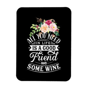 Xmas Gift Good Friend And Some Wine Magnet