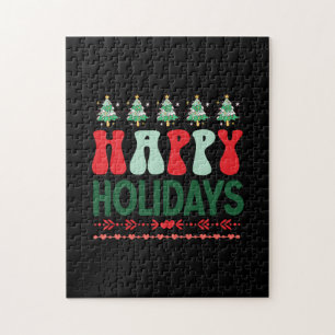 Xmas Gift Happy Holidays Jigsaw Puzzle