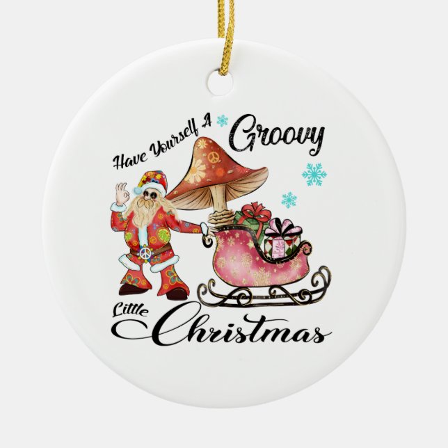 Xmas Gift Have Yourself A Groovy Ceramic Tree Decoration (Front)