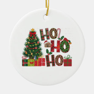 Xmas Gift Ho Ho Ho Ceramic Tree Decoration
