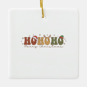 Xmas Gift Ho Ho Ho Merry Christmas Ceramic Ornament