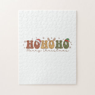 Xmas Gift Ho Ho Ho Merry Christmas Jigsaw Puzzle