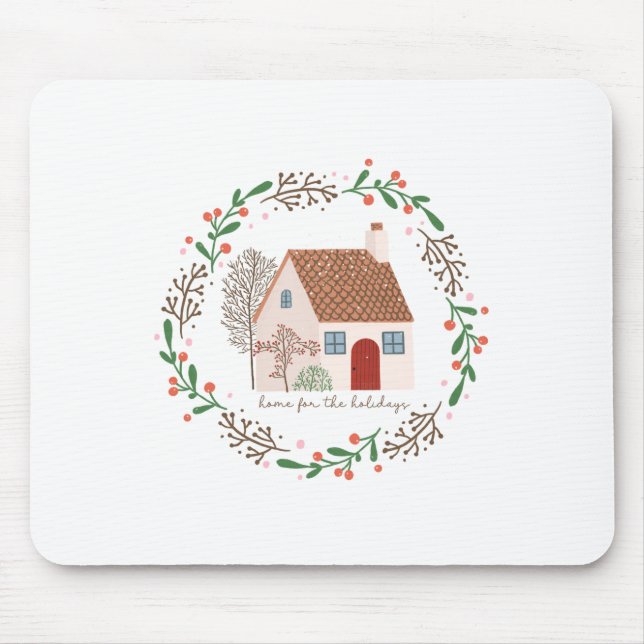 Xmas Gift Home For The Holiday Mouse Mat (Front)