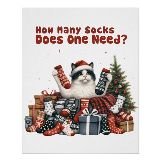 Xmas Gift How Many Socks Does One Need Poster (Front)