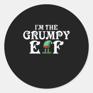 Xmas Gift I Am The Grumpy Elf Classic Round Sticker