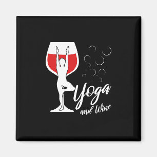 Xmas Gift I Love Yoga And Wine Magnet