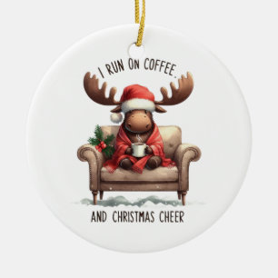 Xmas Gift I Run On Coffee Ceramic Tree Decoration