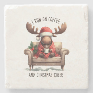 Xmas Gift I Run On Coffee Stone Coaster