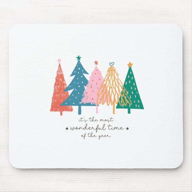 Xmas Gift It Is The Most Wonderful Time Mouse Mat (Front)