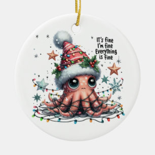 Xmas Gift It's Fine I'm Fine Ceramic Tree Decoration