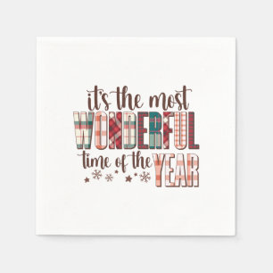 Xmas Gift It's The Most Wonderful Time Of The Year Napkin