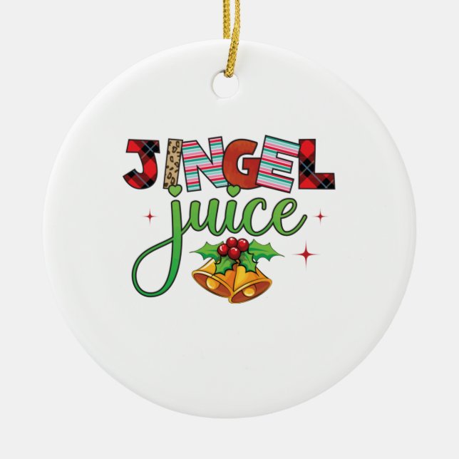 Xmas Gift Jingle Juice Ceramic Tree Decoration (Front)