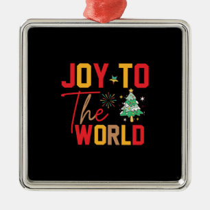 Xmas Gift Joy To The World Metal Tree Decoration