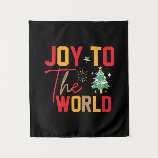 Xmas Gift Joy To The World Tapestry (Front)