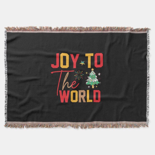 Xmas Gift Joy To The World Throw Blanket (Front)