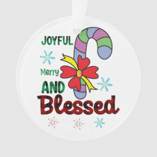 Xmas Gift Joyful Merry And Blessed Ornament