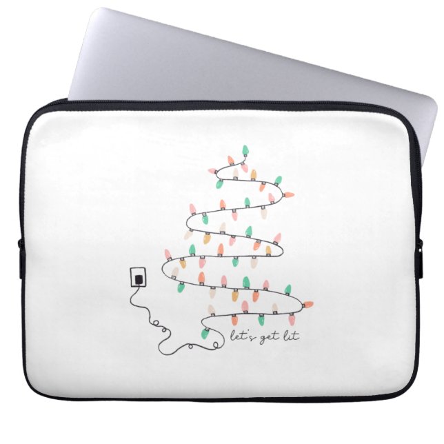 Xmas Gift Let Get Lit Laptop Sleeve (Front)