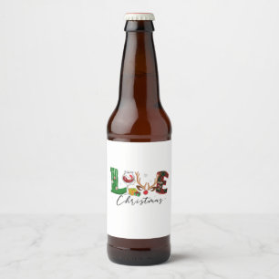 Xmas Gift Love Christmas Beer Bottle Label