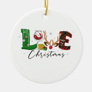 Xmas Gift Love Christmas Ceramic Tree Decoration