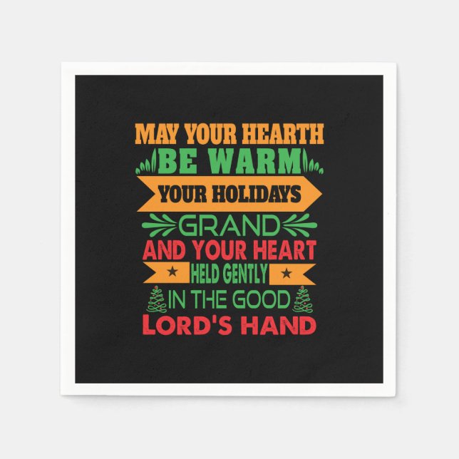 Xmas Gift May Your Hearth Be Warm Napkin (Front)
