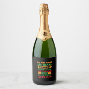 Xmas Gift May Your Hearth Be Warm Sparkling Wine Label