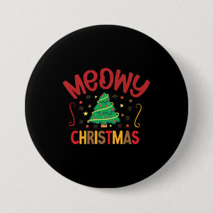 Xmas Gift Meowy Christmas 7.5 Cm Round Badge