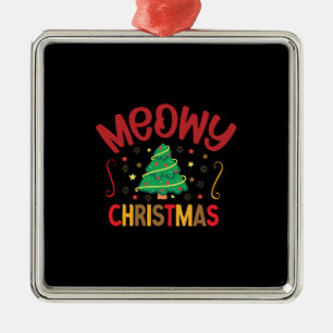 Xmas Gift Meowy Christmas Metal Tree Decoration
