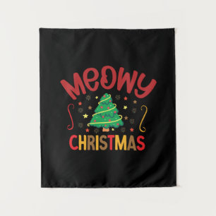 Xmas Gift Meowy Christmas Tapestry