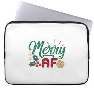 Xmas Gift Merry AF Cool Sassy Laptop Sleeve