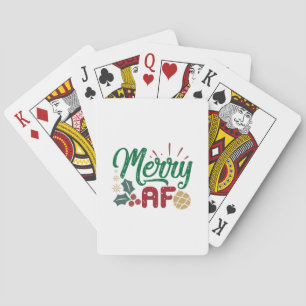 Xmas Gift   Merry AF Cool Sassy Playing Cards