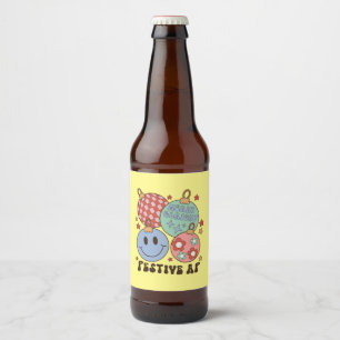 Xmas Gift Merry And Bright Festive AF Beer Bottle Label