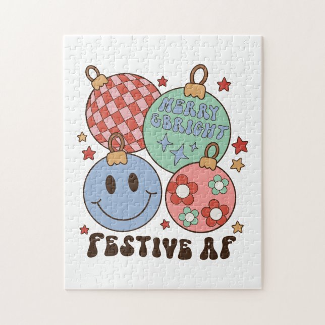 Xmas Gift Merry And Bright Festive AF Jigsaw Puzzle (Vertical)