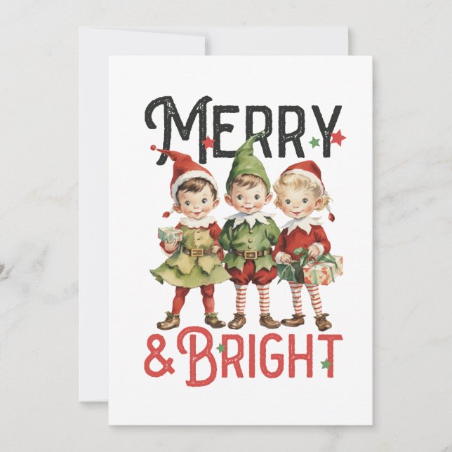 Xmas Gift Merry and Bright Holiday Card (Front)