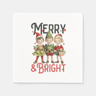 Xmas Gift Merry and Bright Napkin