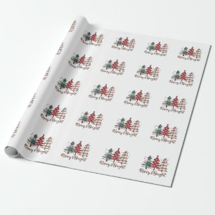 Xmas Gift Merry and Bright Wrapping Paper