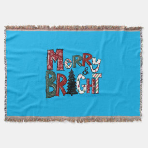Xmas Gift Merry And Brights Throw Blanket