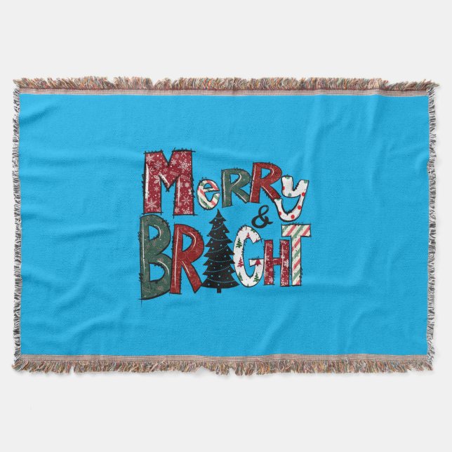 Xmas Gift Merry And Brights Throw Blanket (Front)