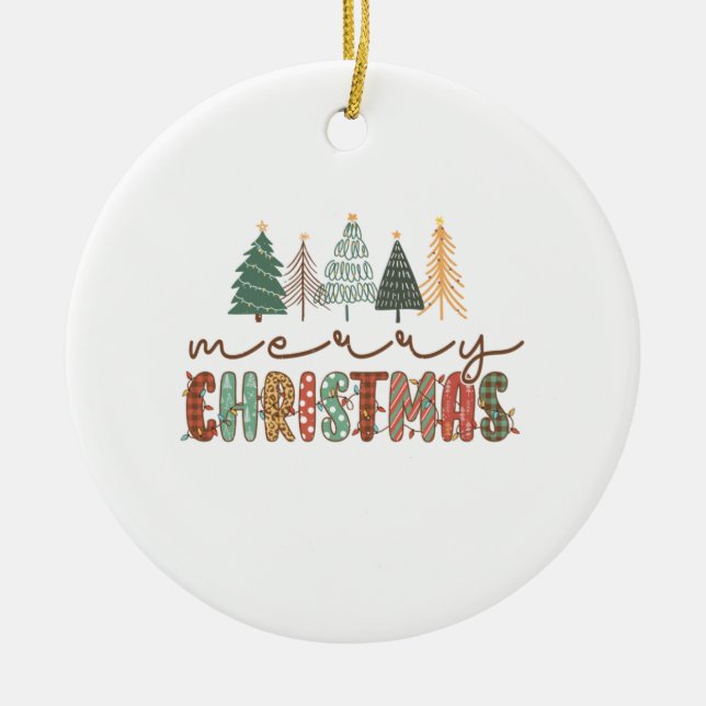 Xmas Gift Merry Christmas Ceramic Tree Decoration (Front)