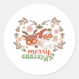 Xmas Gift Merry Christmas Classic Round Sticker