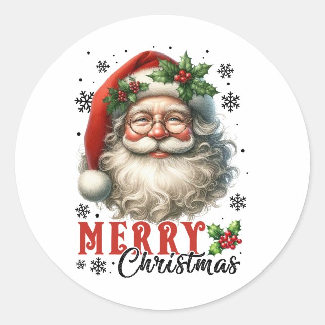 Xmas Gift Merry Christmas Classic Round Sticker (Front)