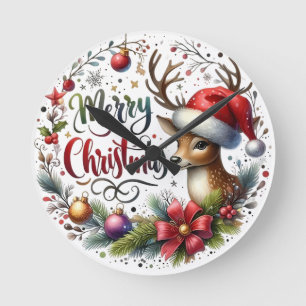 Xmas Gift Merry Christmas Round Clock