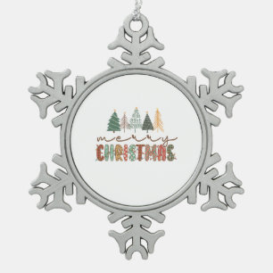 Xmas Gift Merry Christmas Snowflake Pewter Christmas Ornament