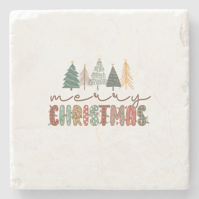 Xmas Gift Merry Christmas Stone Coaster (Front)