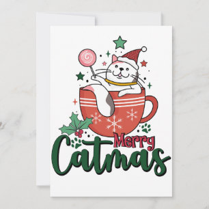 Xmas Gift Merry Cute Catmas Invitation