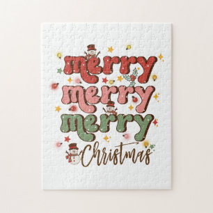 Xmas Gift Merry Merry Christmas Jigsaw Puzzle