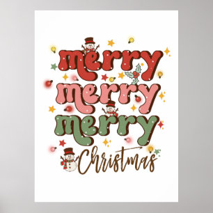 Xmas Gift Merry Merry Christmas Poster